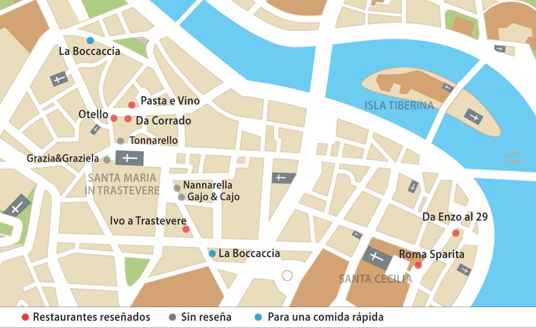 Mapa restaurantes Trastevere