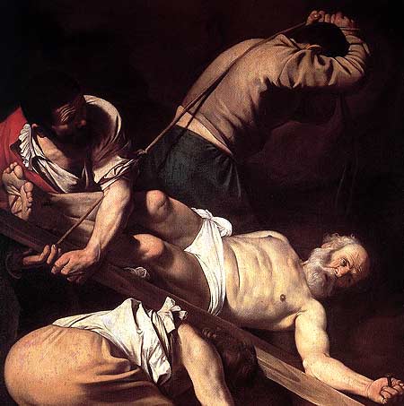 Crucifixión de San Pedro, de Caravaggio - Santa Maria del Popolo