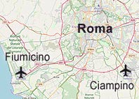 Ubicación de los aeropuertos de Roma