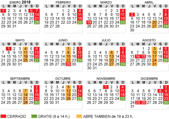 Calendario Museos Vaticanos 2018