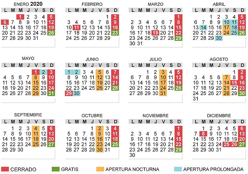 Calendario Museos Vaticanos 2020