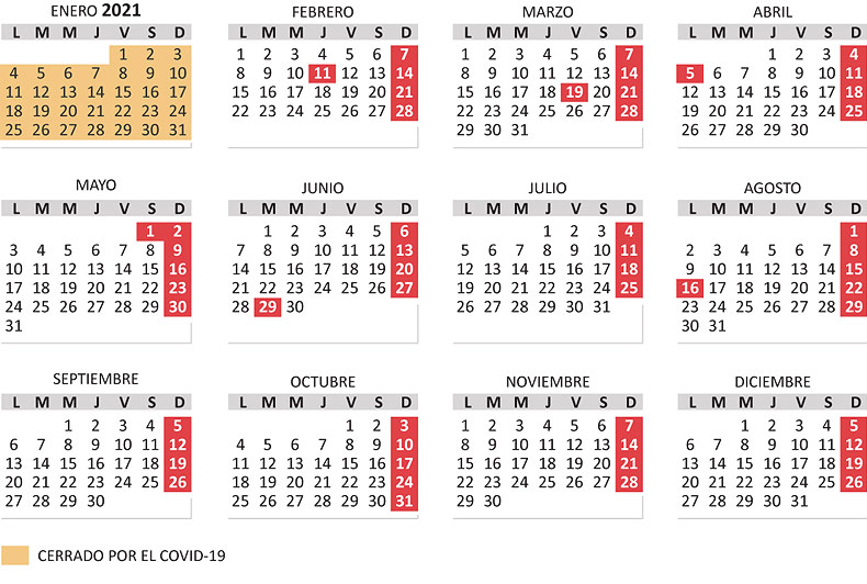 Calendario Museos Vaticanos 2021