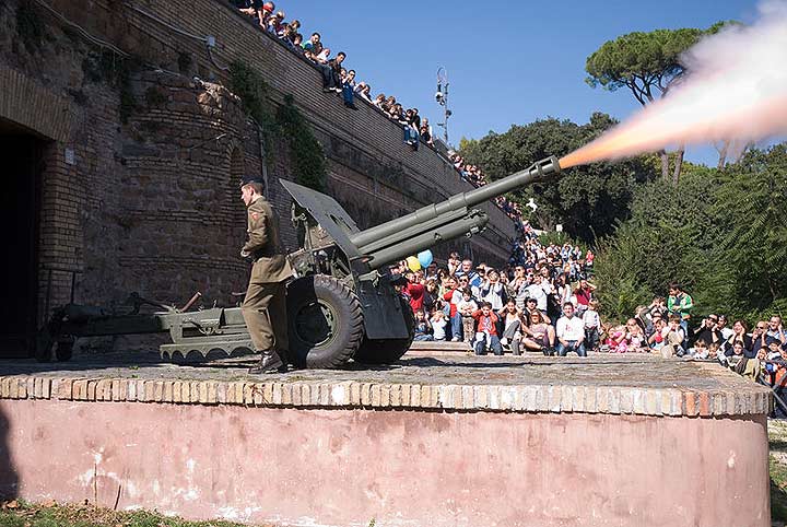 El cañón del Gianicolo. Roma para niños