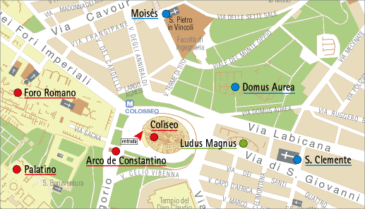 Coliseo - mapa de la zona