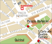 Mapa de situación del Palazzo Barberini