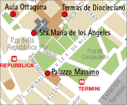 Mapa de situación del Palazzo Massimo alle Terme