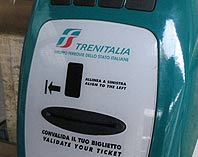 Máquina para timbrar billete de tren