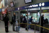 Mostrador de la estación de Fiumicino