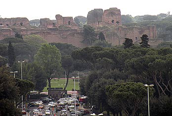 Termas de Caracalla vistas desde el Palatino