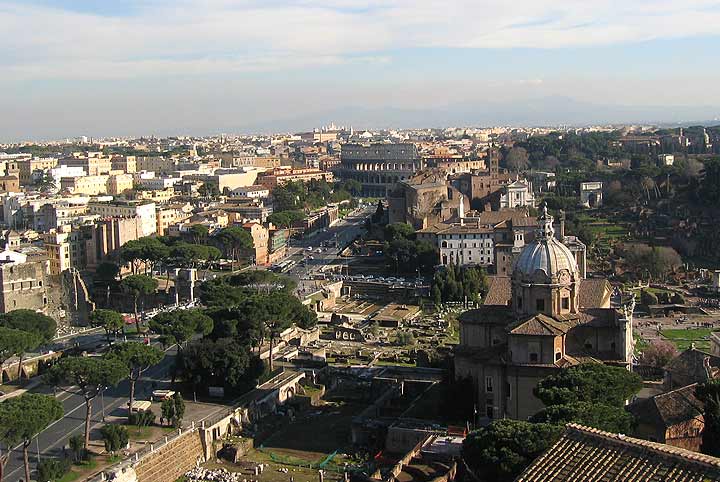 Vistas de Roma desde la terraza del Vittoriano